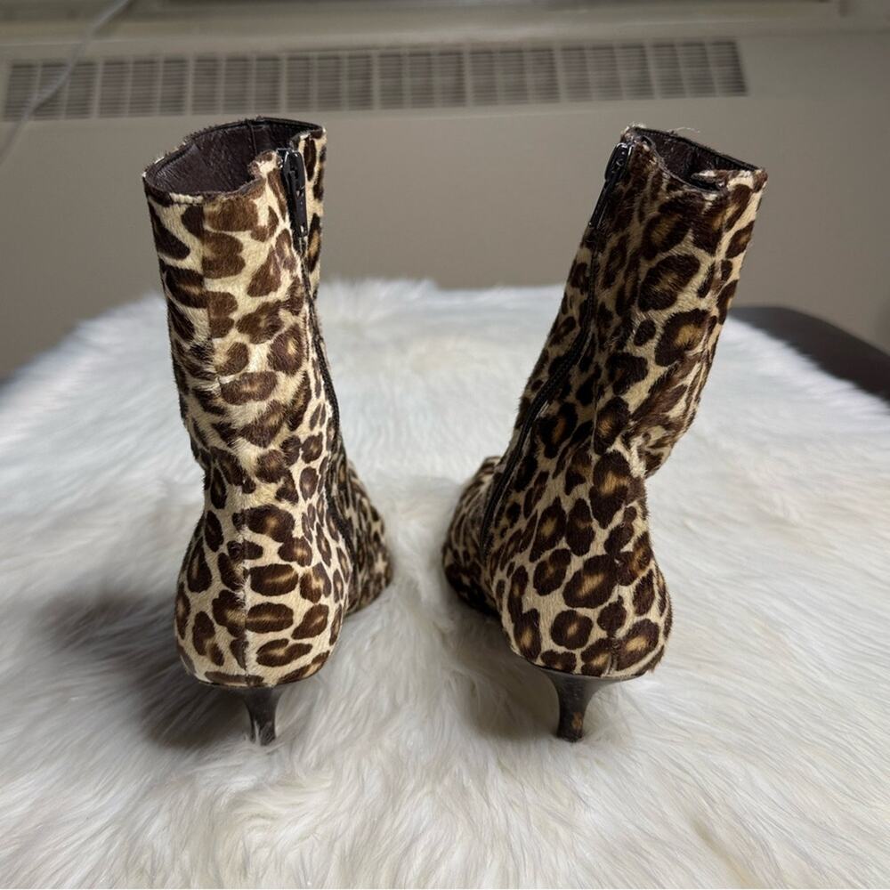 Ursula Mascaro Vintage 90’s Calf Hair Leopard Pointed Toe Booties - Picture 7 of 10